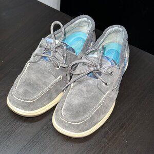 Sperry Women's Top Sider Leather Gray Blue Plaid Boat Shoe Loafer 9774779 Sz 6.5